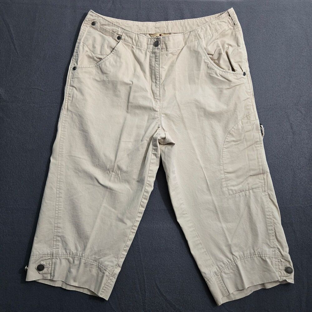 Woolrich Pants Women 10 Petite Tan Capri Cargo Pocket Lightweight